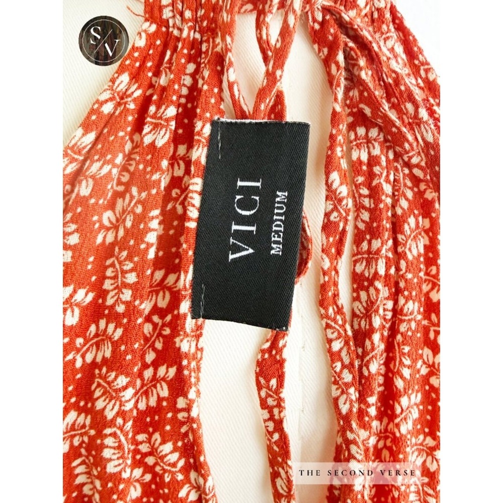 Vici Floral Maxi Dress Halter Dress Boho Wedding Guest Size Medium - Picture 7 of 7